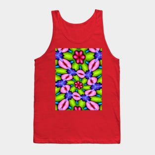 Cute Pink Flower Pattern Tank Top